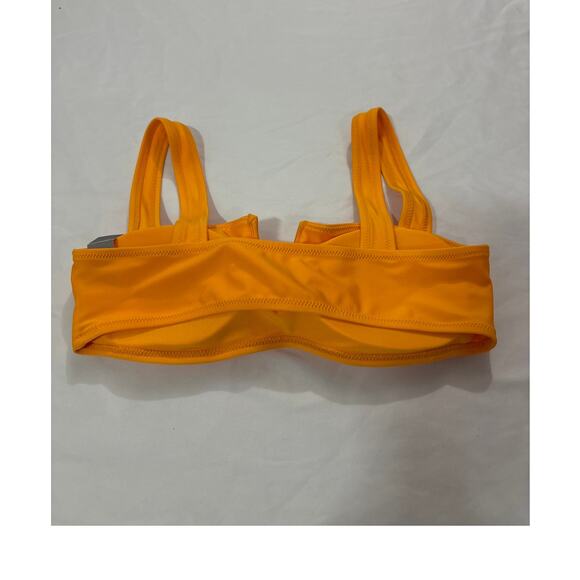 NWT Aerie Orange Medium 2 Piece Bathing Suit Set Swim Beach Summer Coverage - Picture 5 of 10